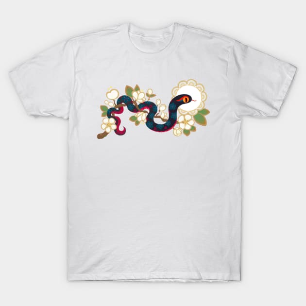 Snake and flowers 2 T-Shirt by pikaole